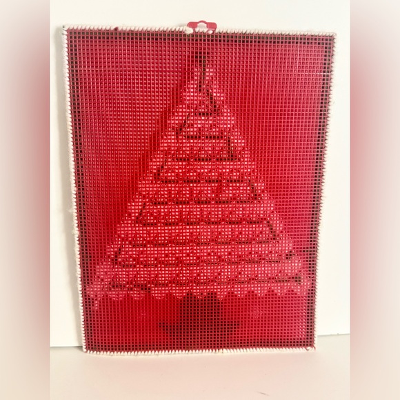 Vintage Beaded Needlepoint Christmas Tree Wall Hanging - Picture 2 of 2